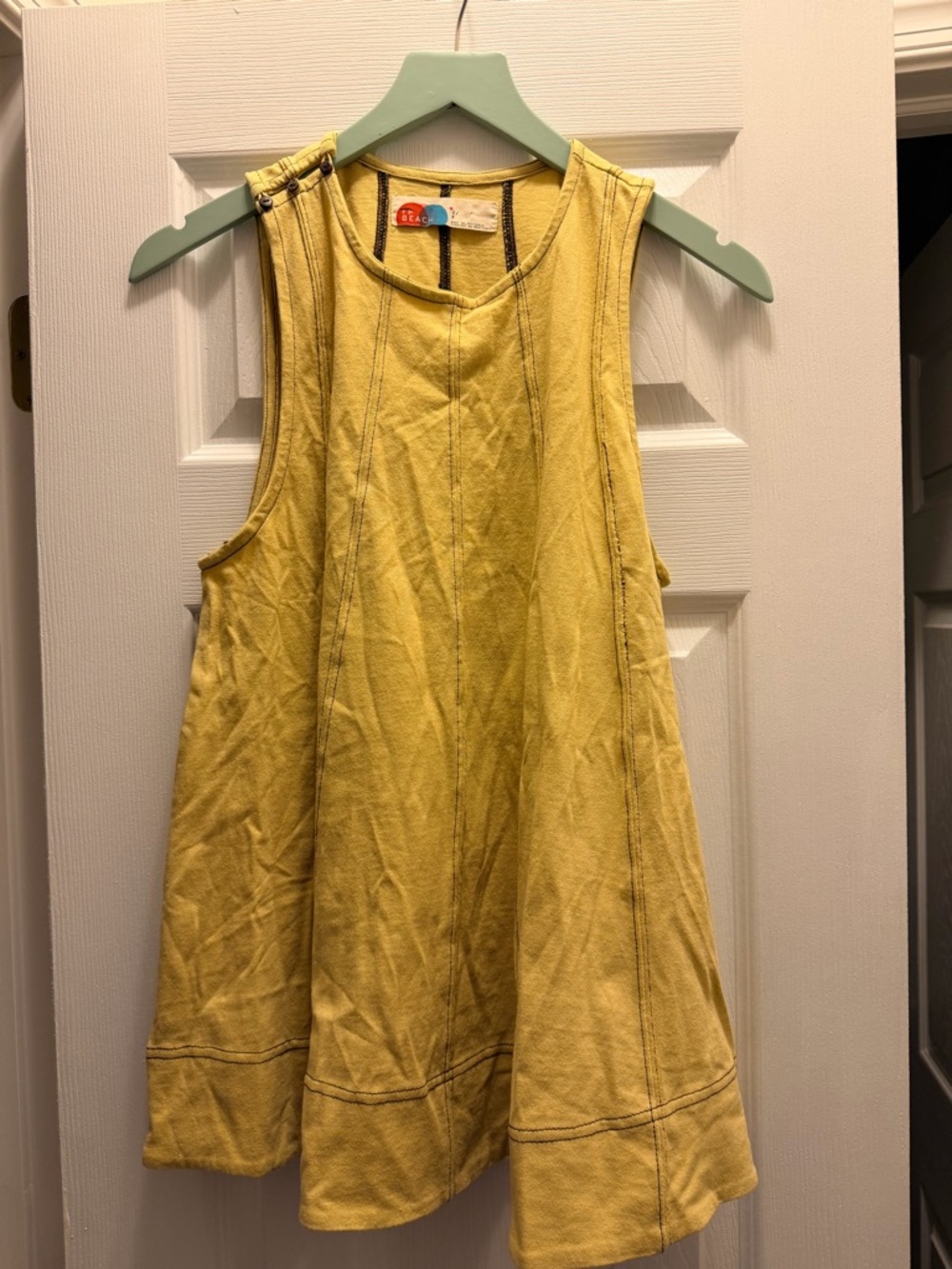 Free people beach Women’s Yellow Sleeveless Swing Tank Top